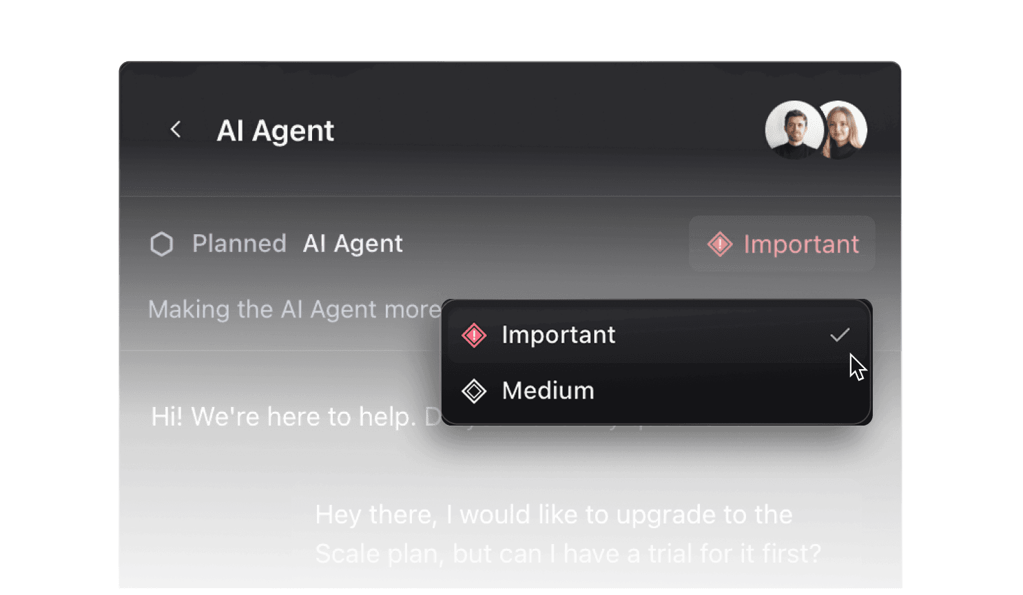 AI Agent issue with importance set to Important